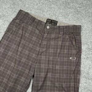 Oakley Pants Mens 32x32 Gray Brown Plaid Golf Performance Casual Trousers